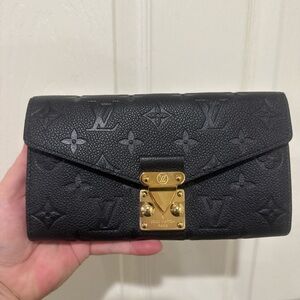 Louis Vuitton Black Wallet with Gold Hardware. Large. NIB. NEW! NEVER USED!